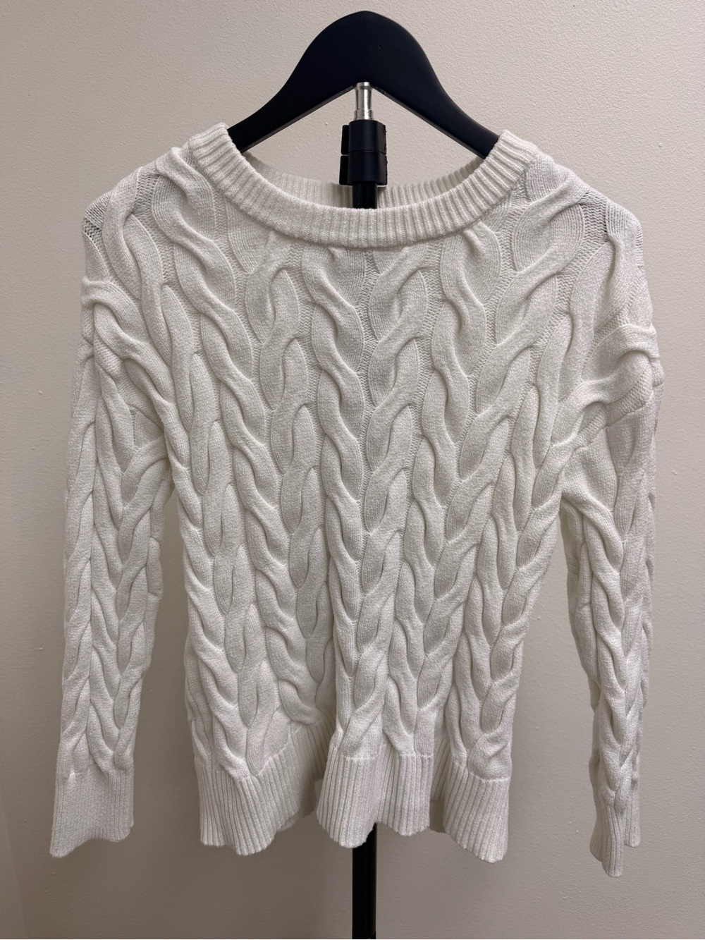 Philosophy White Cable Knit Boatneck Sweater